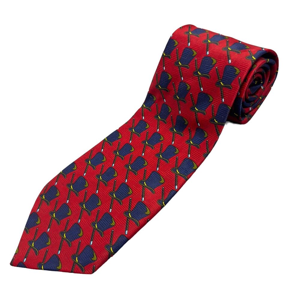 Marco Polo Mens Vintage Designer Dress Tie Geometric Top‎ Hat Pattern 58" 4"